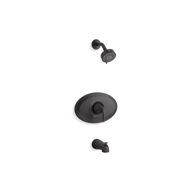 Remodel Rite-Temp Bath And Shower Trim Kit With 2.5 Gpm, Matte Black