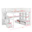 Lit mezzanine double avec bureau, tablettes, escalier de rangement et 2 tiroirs-1760949203