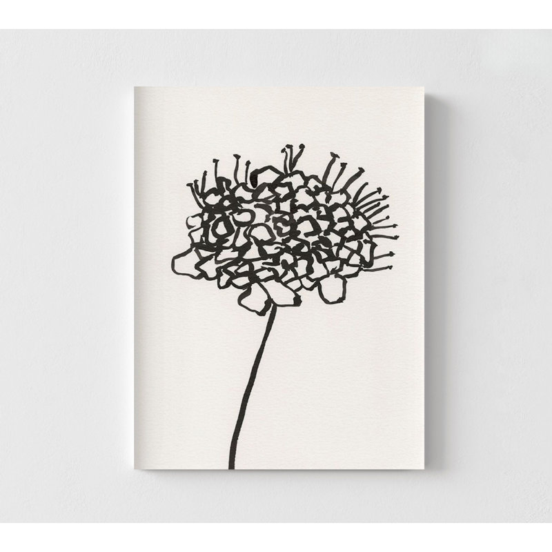 Pissenlit noir et blanc, art mural, art moderne encadré, impression de dessins botaniques, impressions de fleurs sauvages