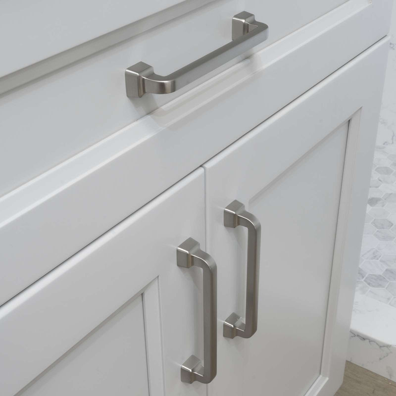 Poignées d'armoire de cuisine 5 po Modket, Nickel brossé