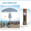 Parasol d'extérieur avec dispositif d'inclinaison et de ventilation, auvent rayé bleu de 7 X pi avec détails à franges pour une protection solaire