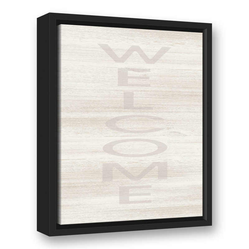 Toile encadrée flottante Welcome, H 17,75 po x l 13,75 po x P 1,75 po