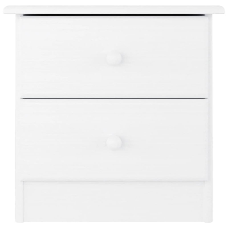 Veloute 13.8'' W Solid Wood Nightstand, White, 2 drawers