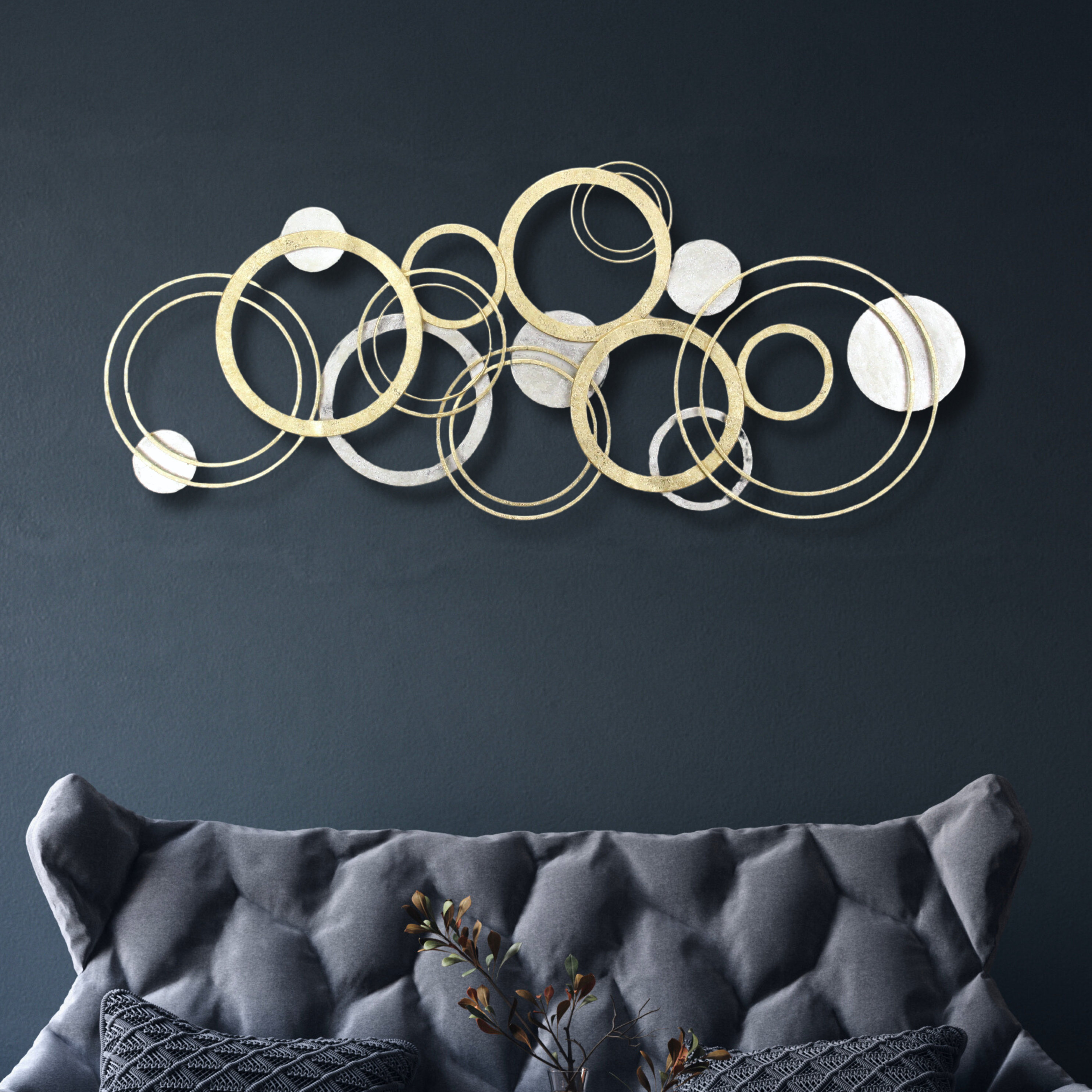 Mercer41 Caliope Multi Ring Gold & Silver Wall Decor & Reviews | Wayfair