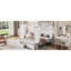 Metal Canopy Bed Queen With Upholstered Headboard And Two Storage Areas, White Platform Size 2 Compartment Units,