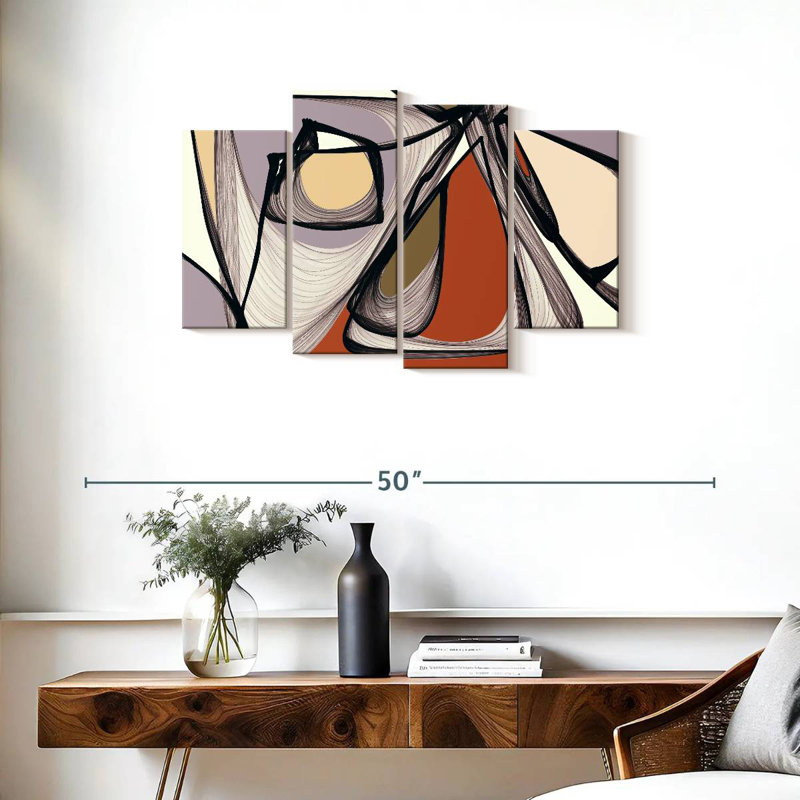 Avery Mid Century Modern Abstract II, 22" H x 36" W