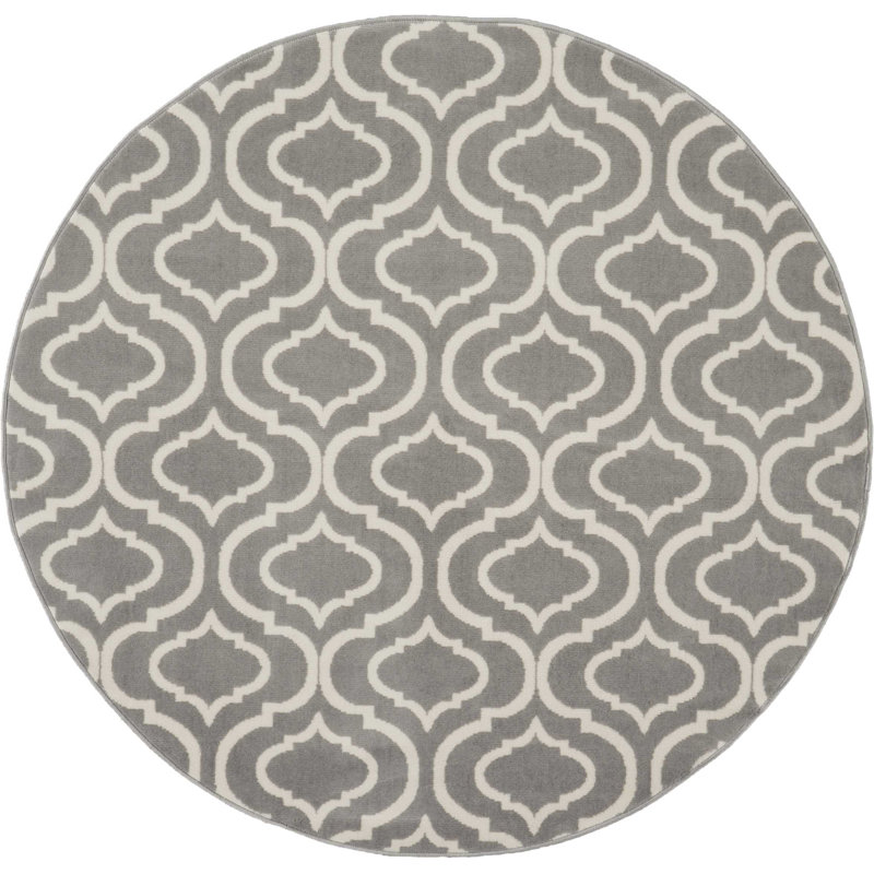 Geometric Area Rug, Round 160cm