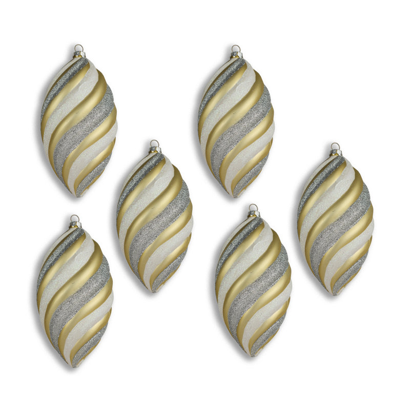 Ensemble d'ornement boule 6 pièces, Or / argent