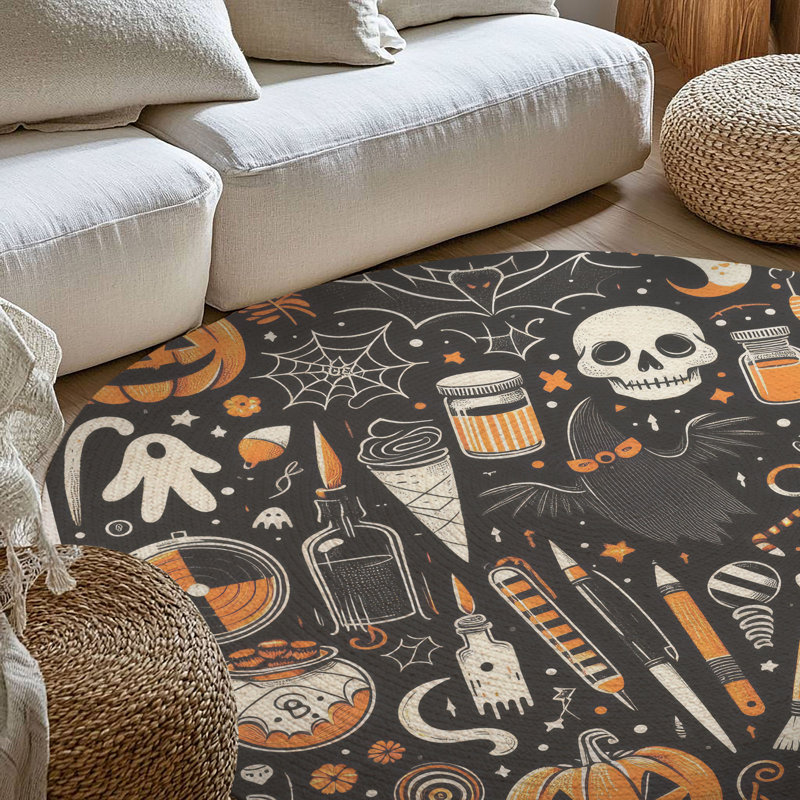 Tapis tressé Sleek Spooks, Rond 5 pi