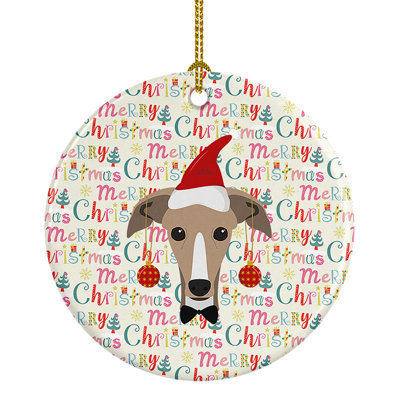 Ornement suspendu Greyhound Merry Christmas