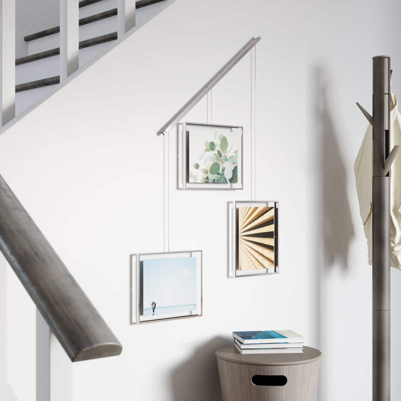 Exhibit Wall Picture Frames, Set of 3, Grey