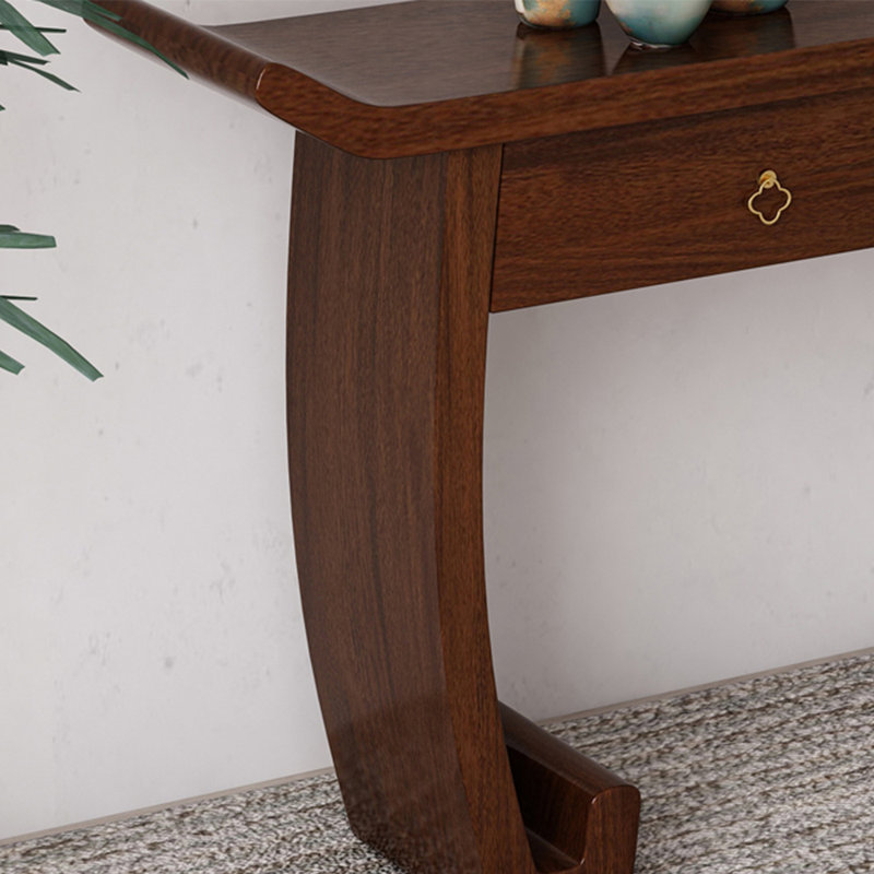 New Chinese-style solid wood console table., 33.8" H x 47.2" W x 14" D