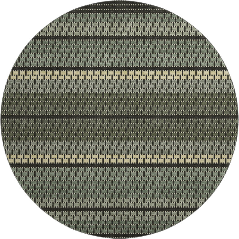 Premium Machine Washable Mayfield AMF2427 Striped Rug, Cactus, 8' Round