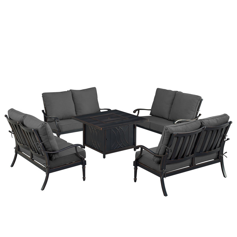 Paili Outdoor 5 - Piece Conversation Set, Black