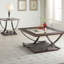 Table de bout contemporaine en nickel noir avec espace de rangement inférieur - Espace carré élégant et tablette inférieure