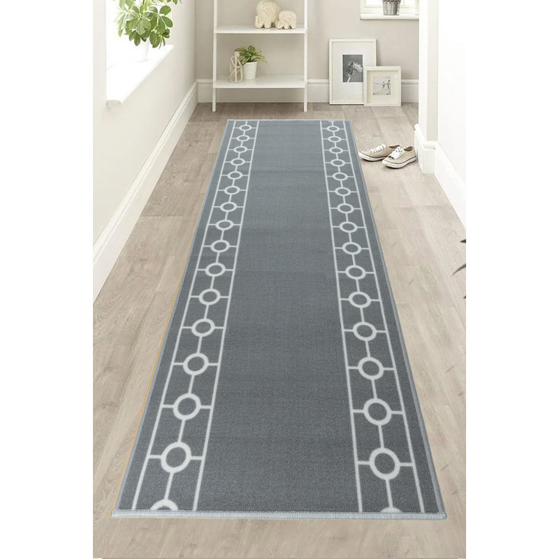 Tapis de couloir gris à taille basse sur mesure, Tapis de couloir 2 pi 8 po x 39 pi