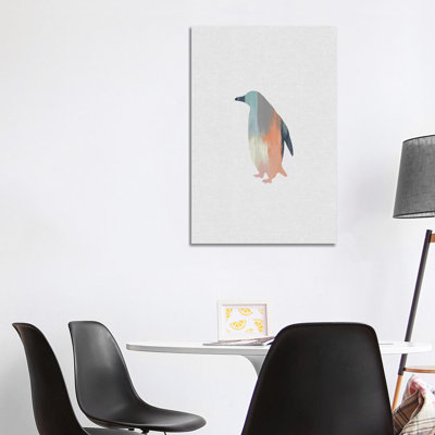 Pastel Penguin - Wrapped Canvas Painting