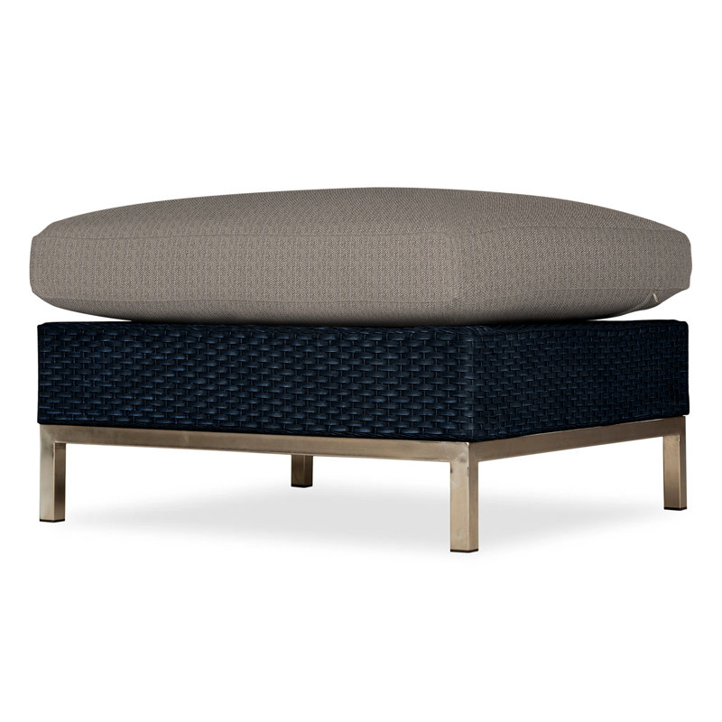 Elements Outdoor Ottoman, Ebony, Cottage Pepper