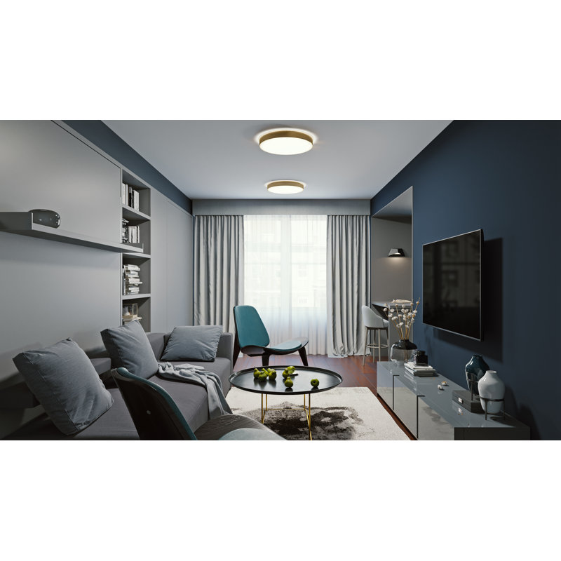 Plafonnier encastré à 1 lumière DEL Parkchester, H 3 po x l 14 po x P 14 po, Noir