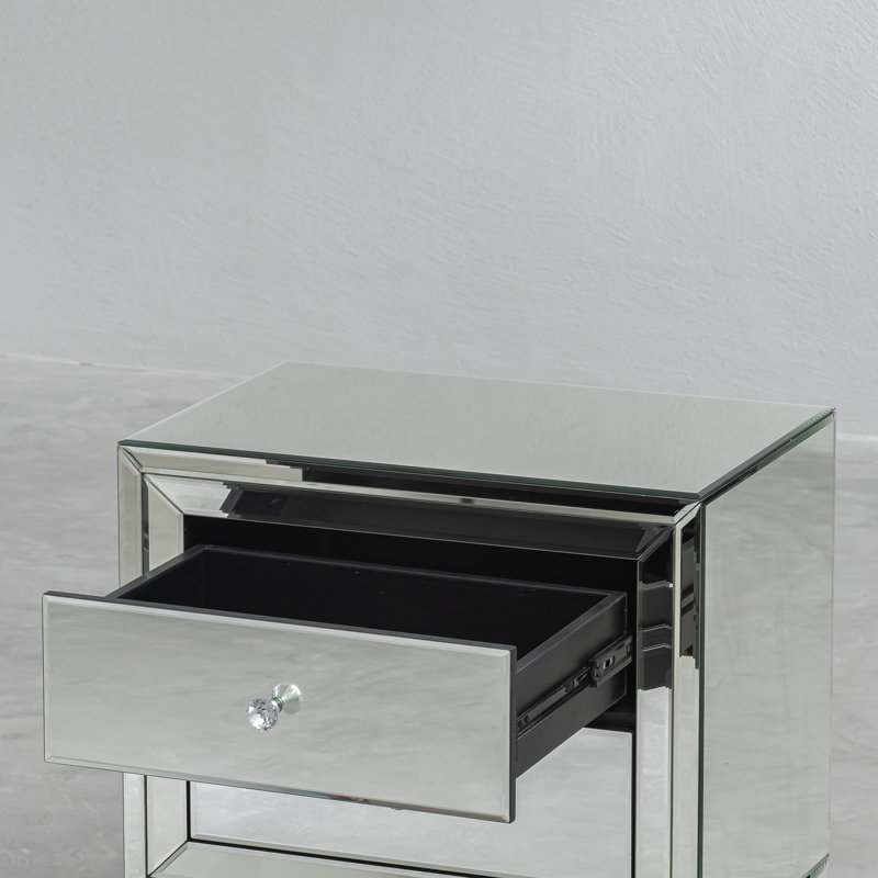 Table de chevet moderne 2 tiroirs Glam