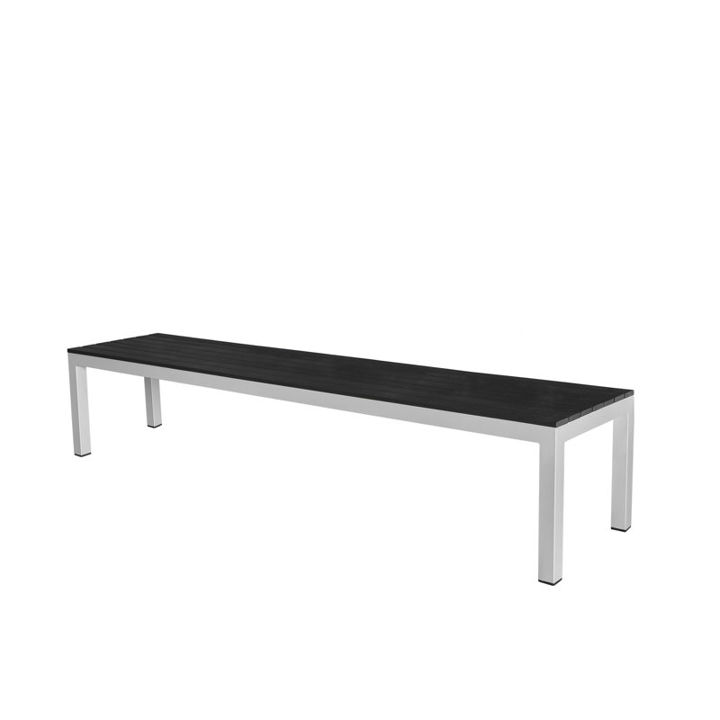 Banc de pique-nique en aluminium Vienna Backless, H 18 po x l 91 po x P 19 po, Gris / Brun