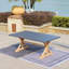 Table de salle à manger rectangulaire en aluminium avec trou pour parasol - Finition gris anthracite et teck (L 72,05 po x l 41,73 po x H 28,34 po)