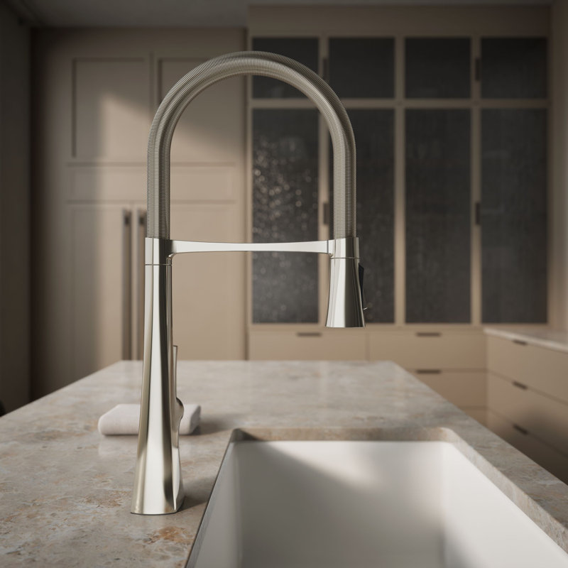 Graze Single-Handle Semi-Professional Kitchen Sink Faucet With 24-5/16-In Spout, Polished Nickel