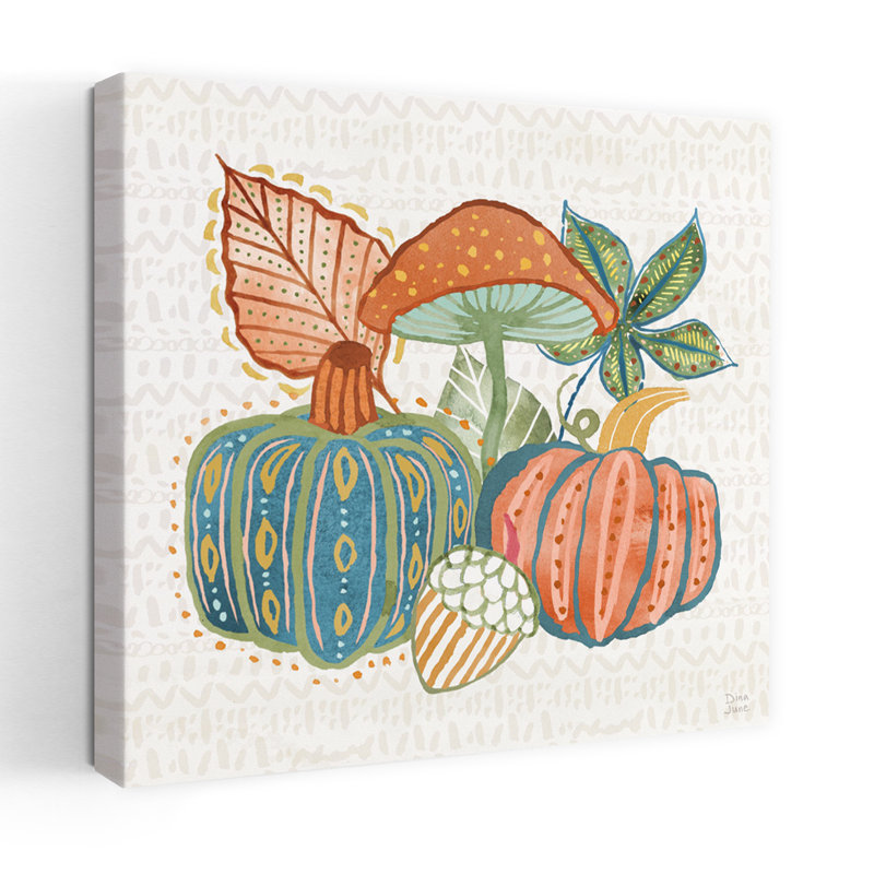 Moisson fantaisiste de récolte, art abstrait d'automne, H 32 po x l 32 po