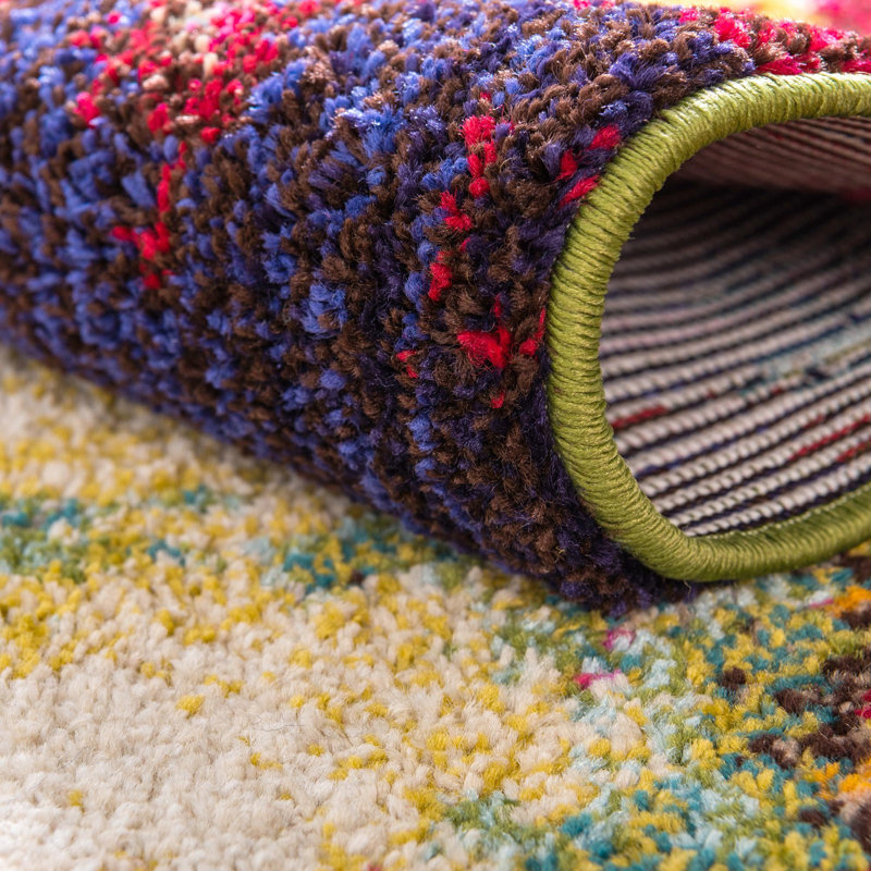 Tapis rose tissé à la machine Rizer, Rond 3 pi 3 po