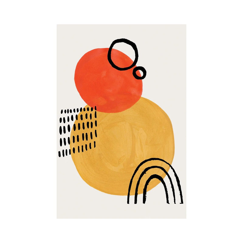 Sun Eclipse Yellow & Orange by EnShape - Wrapped Canvas Painting, 66.04 cm H x 45.72 cm W x 1.91 cm D