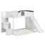 Lit superposé simple au-dessus du plancher double avec escalier et garde-robe, lit superposé pour enfants avec glissoire et rangement-1179490785