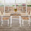 Ensemble table et chaises de salle à manger moderne 3 pièces pour 2 personnes – Meubles de cuisine et salle à manger gain de place avec pieds de table en spirale, idéal pour les appartements – MDF durable – Finition tube blanc et couleur classique-866009117-866009118