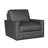 Ophelia Leather Swivel Armchair