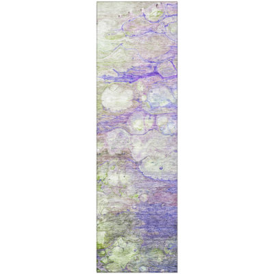 Premium Machine Washable Prisco Purple Rug