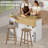 Modern Wooden Kitchen Island with Drop Leaf, Built-in Power Outlets, Mini Fridge Space, and Trash Bin Cabinet for Small Kitchens & Coffee Bars