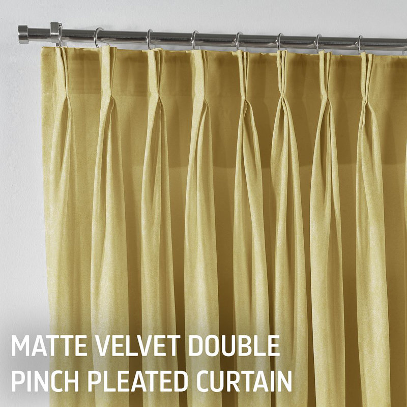 Room Darkening Single Curtain Panel, Light Gold, 245cm Width x 295cm Drop
