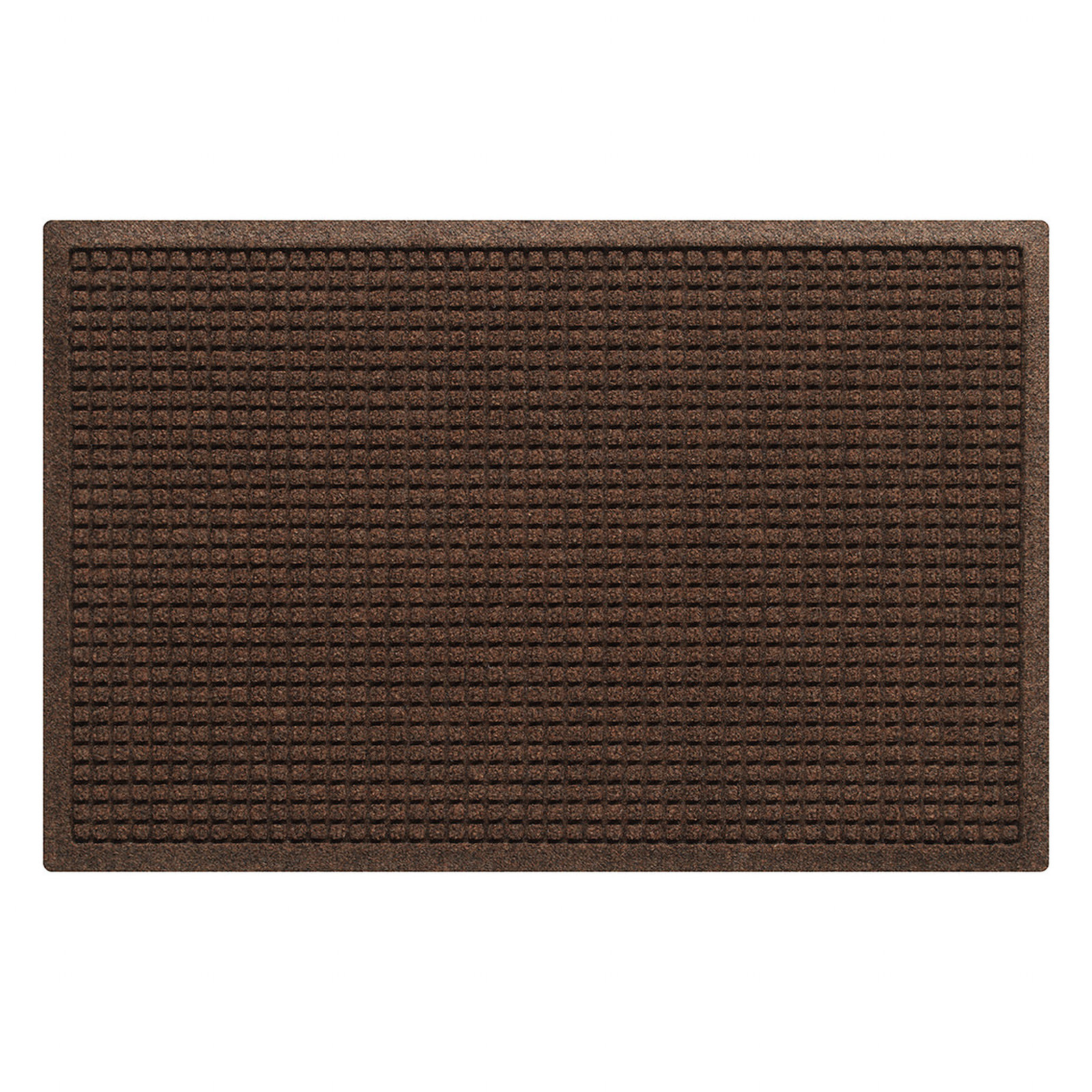 WaterHog Squares Non-Slip Doormat, Rectangle 2' x 3', Dark Brown