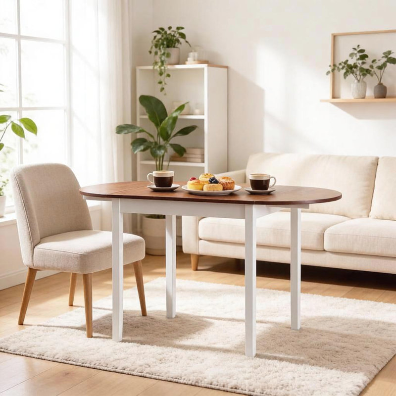 Convertible Drop-Leaf Dining Table,Multi-Function Extendable Table,Compact-to-Large Transforming Table(Only 1Pcs Table)