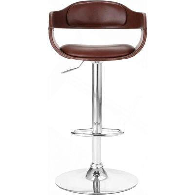 Contemporary Swivel Adjustable Barstool With Padded Seat And Back