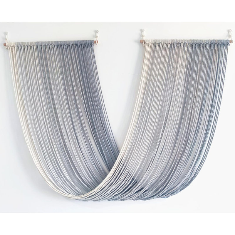 Tapisserie décorative Macrame tissée à la main Tie-Dye Boho l 52 po x L 34 po, gris, Gris