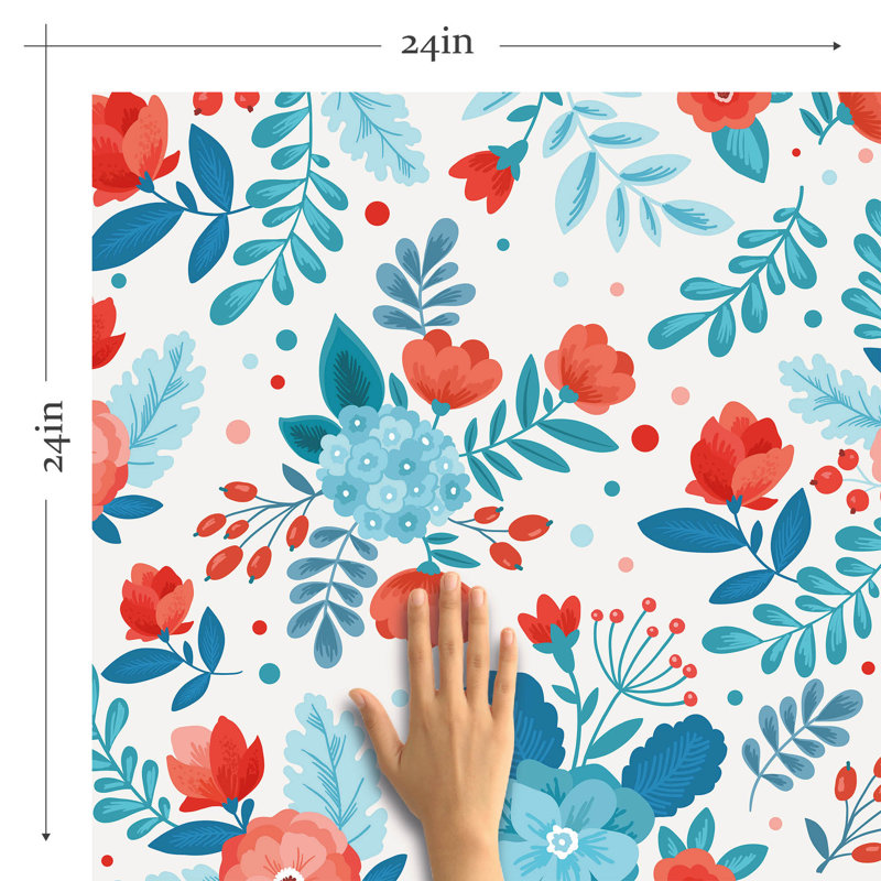 Peel & Stick Floral Tile, 126" L x 24" W