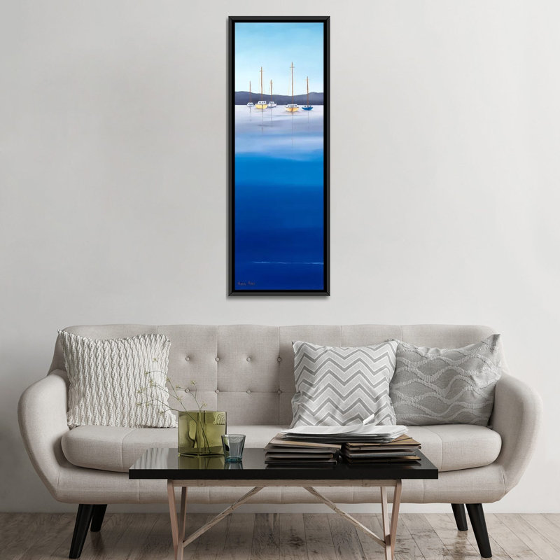 «Waterline I», reproduction sur toile, H 36 po x l 12 po x P 1,5 po, Toile avec cadre noir
