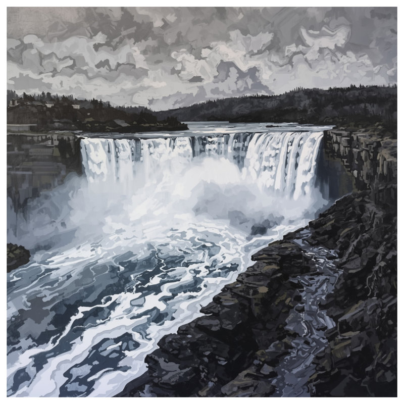 Coussins Majestic Waterfall Landscape, 18 x 18 pouces