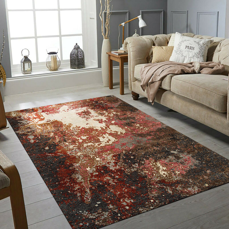 KA Charcoal Hand Knotted Area Rug