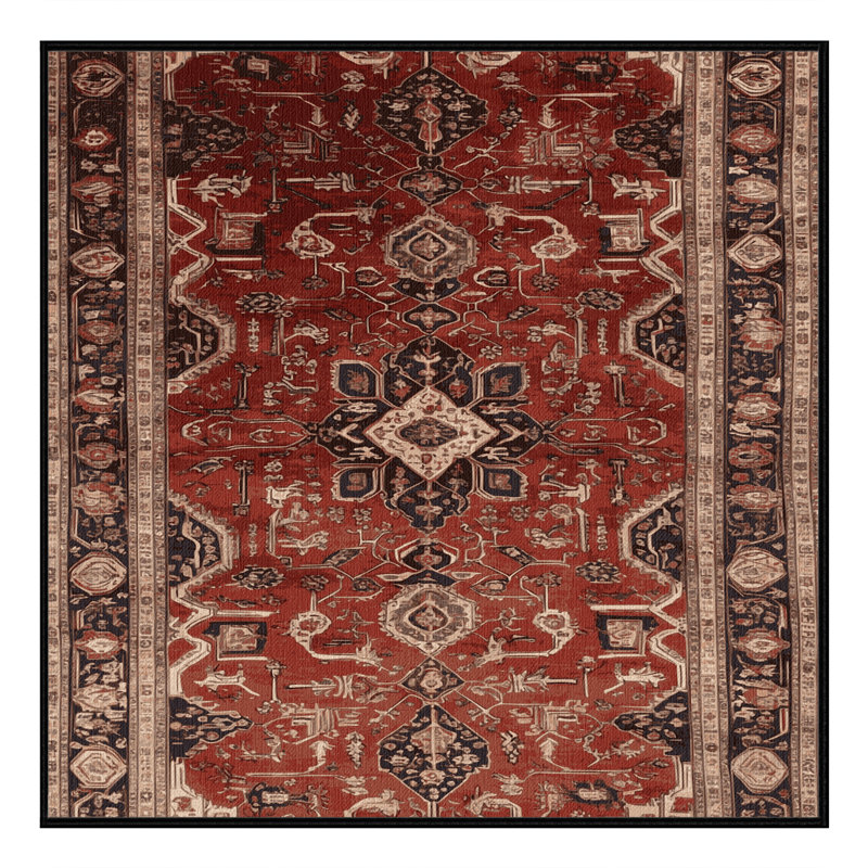 Tapis brun lavable à la machine, Carré 5 pi