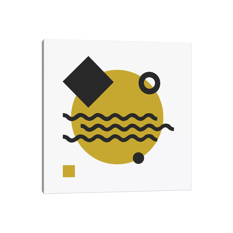 Yellow Circle & White Square by Alisa Galitsyna - Wrapped Canvas Print, 45.72 cm H x 45.72 cm W x 3.175 cm D
