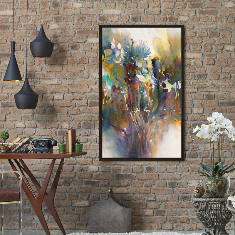 Heartfelt - peinture à cadre flottant, Cadre flottant espresso, H 63,5 po x l 39,5 po x P 2 po