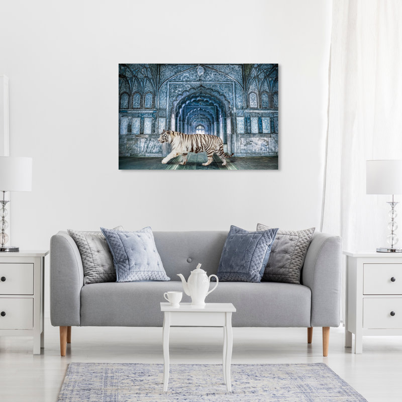 Animaux sauvages, nature, blues félins - Impression sur toile, H 20 po x l 30 po, Toile tendue