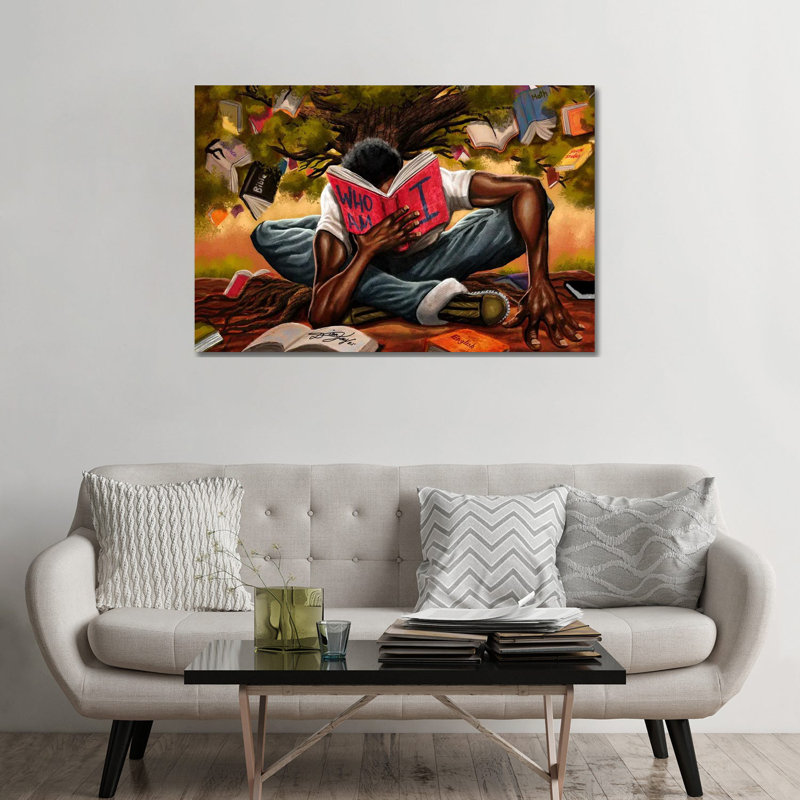 Arbre de la connaissance sur toile par DionJa'y, H 32 po x l 48 po x P 1,5 po