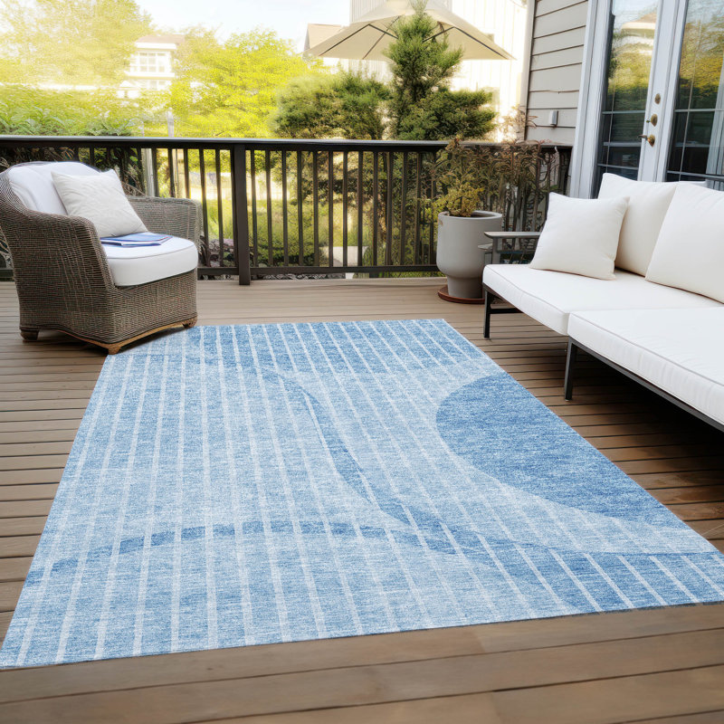 Tapis intérieur / extérieur Cheriece avec envers antidérapant, Rectangle de 10 pi x 14 pi